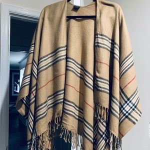 Plaid Fringe Scarf/Wrap